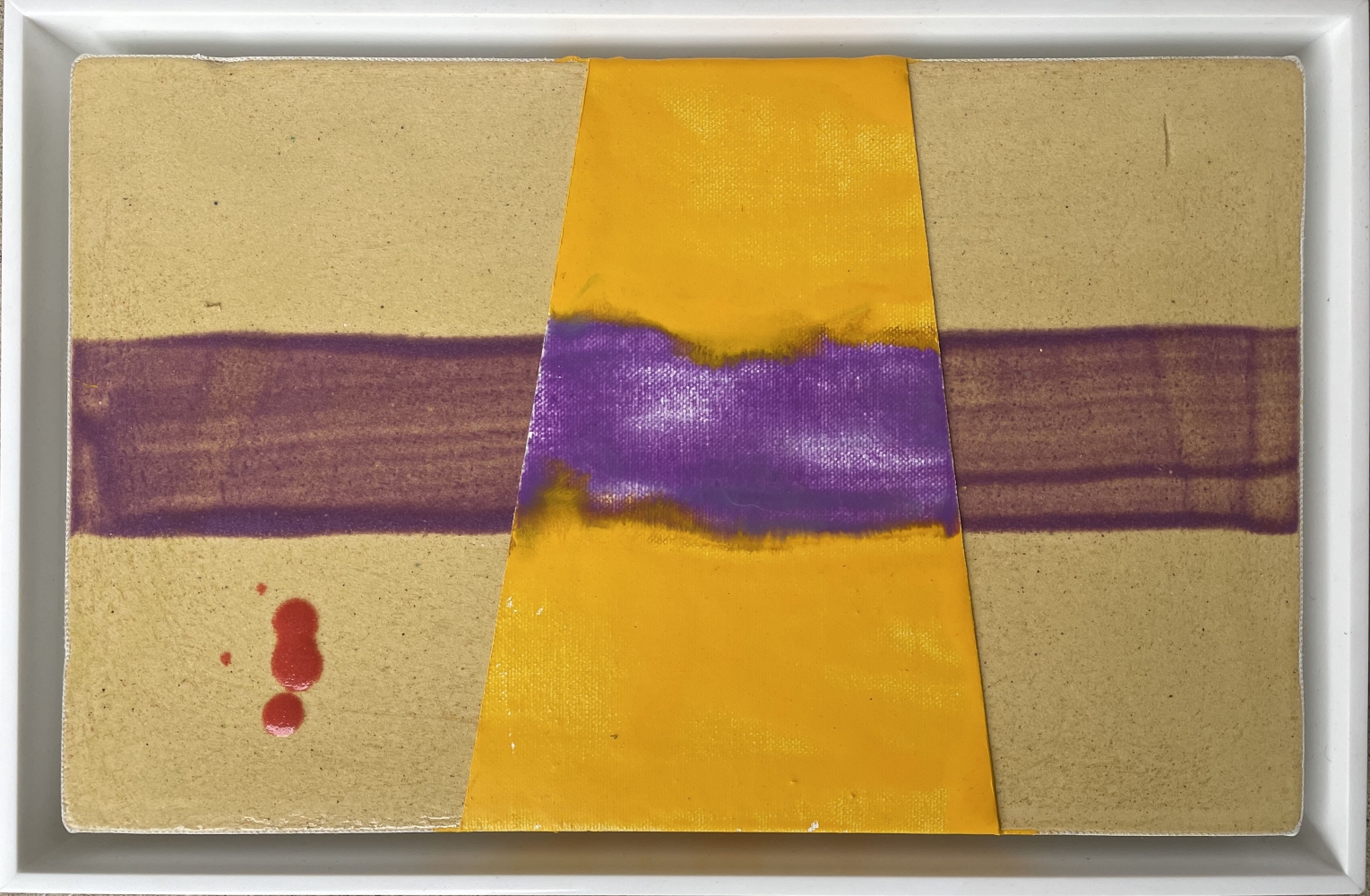 Frank.Olt.Untitled.Encaustic.on.Canvas.with.Ceramic.purple.and.yellow