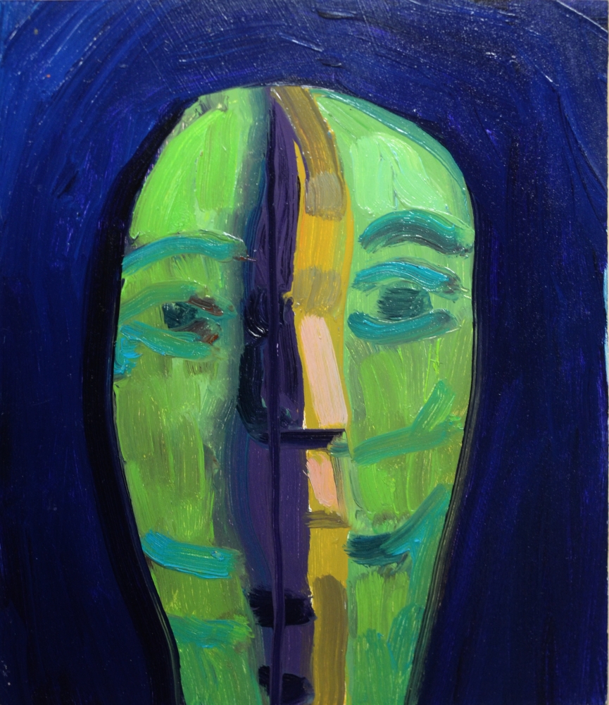 Green in the Face, 2021, Oil on Wood