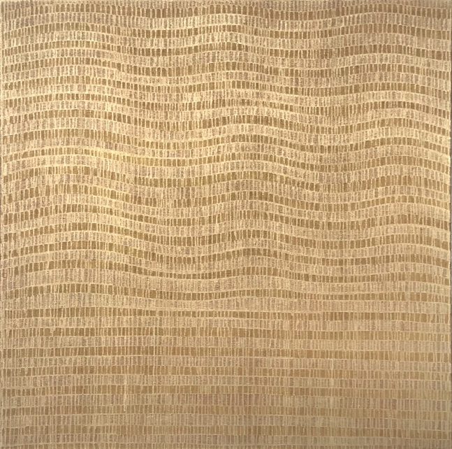 l.g.l.g. (gold), 2020, 120 x 120 cm, 47 1_4 x 47 1_4_, acrylic on linen